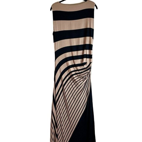 Soft Surroundings Here To Infinity Striped Maxi Dress Black Tan Size Pet Lg - Picture 8 of 8